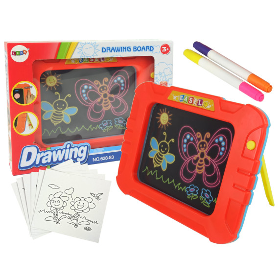 Magická svietiaca tabuľa Inlea4Fun MAGIC BOARD - červená