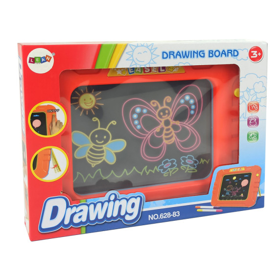 Magická svietiaca tabuľa Inlea4Fun MAGIC BOARD - červená