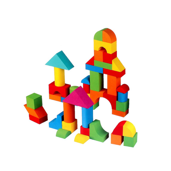 Habkocka építőjáték Inlea4Fun SAFE BLOCKS 80 darabos