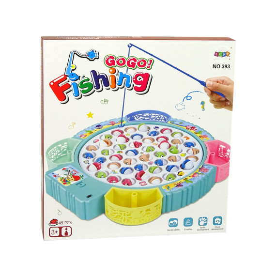 Detský rybársky set Inlea4Fun GoGo FISHING - ružový