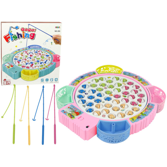 Detský rybársky set Inlea4Fun GoGo FISHING - ružový