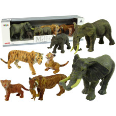 Figúrky - divoké zvieratá 7 kusov Inle4Fun MODEL SERIES - slon, tiger - 