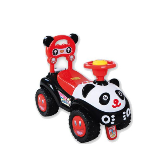 Detské odrážadlo so zvukom Baby Mix Panda - čierne