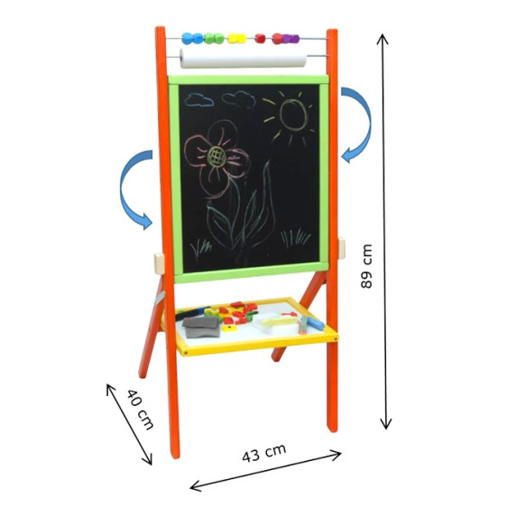 Detská obojstranná tabuľa Inlea4Fun COLORS