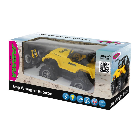 Mașină cu telecomandă - Jeep Wrangler Rubicon 1:18 - galben - Jamara