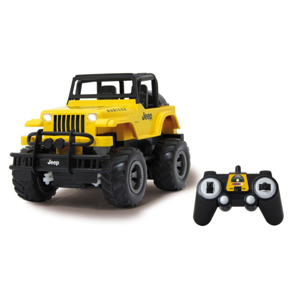 Mașină cu telecomandă - Jeep Wrangler Rubicon 1:18 - galben - Jamara