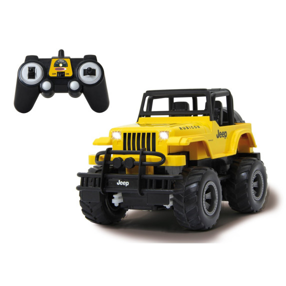 Mașină cu telecomandă - Jeep Wrangler Rubicon 1:18 - galben - Jamara