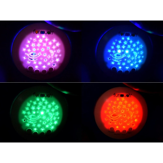 Detská nočná lampa s projektorom - líška
