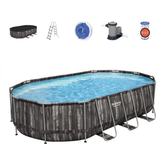 Ovális fémvázas medenceszett 610x366x122 cm BETSWAY 5611R