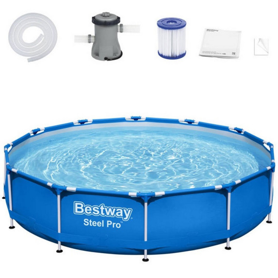 Piscină cu filtru de hârtie - 366x76cm - BESTWAY 56681 Steel Pro 