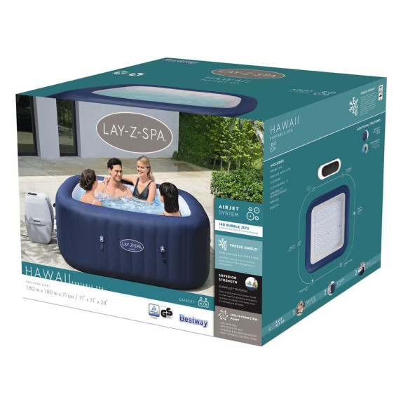 Nafukovacia vírivka 180 x 180 x 71 cm BESTWAY 60021 Lay-Z-Spa HAWAII