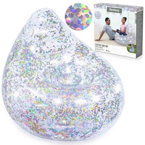 Felfújható fotel csillogós 60x82 cm BESTWAY 75105 Glitter Dream
