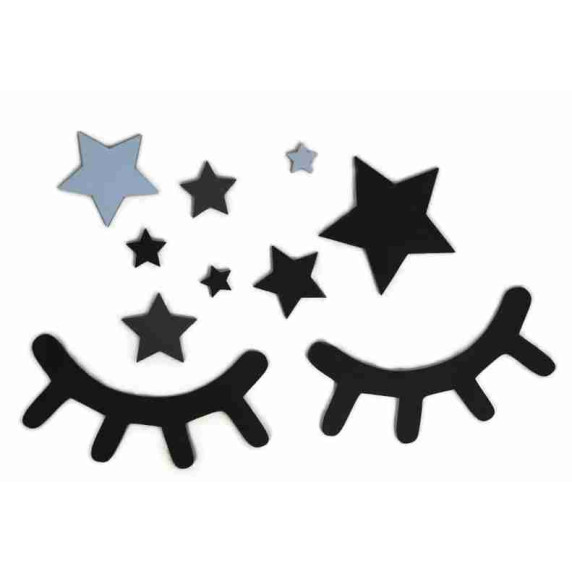 Decor perete din lemn ochi cu stele - albastru - ADAM TOYS