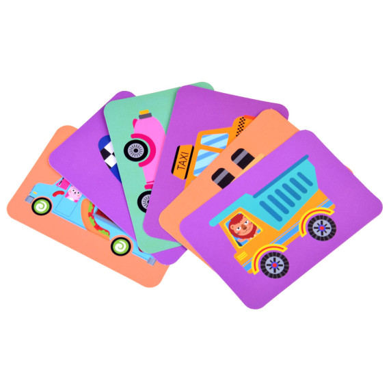 Mágneses készségfejlesztő játék Inlea4Fun MAGNETIC BOOK - járművek