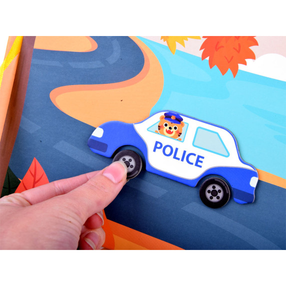 Mágneses készségfejlesztő játék Inlea4Fun MAGNETIC BOOK - járművek