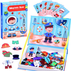 Puzzle magnetic în formă de carte – 59 piese - Inlea4Fun MAGNETIC BOOK - meserii - 