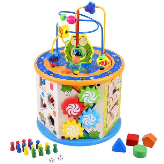 Edukačná kocka s labyrintom 8 v 1 Woodentoy