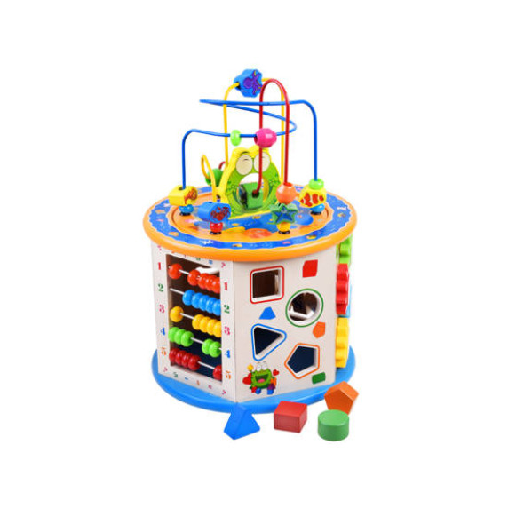 Edukačná kocka s labyrintom 8 v 1 Woodentoy