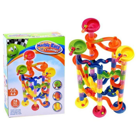 Műanyag golyópálya 74 darabos MARBLE RACE 