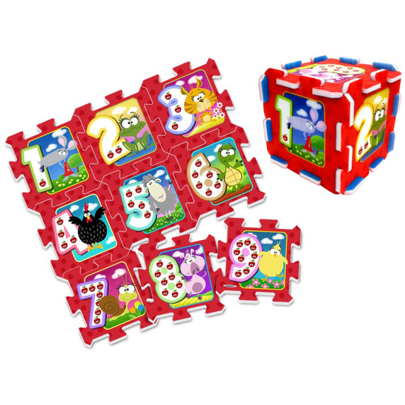 Penová podložka puzzle zvieratká a číslice STAMP Foam Mat