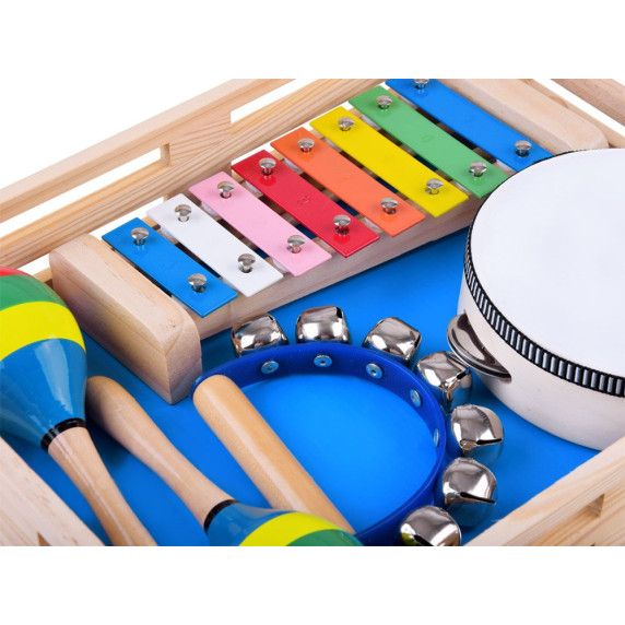 Instrumente muzicale din lemn pentru copii - 4 în 1 Inlea4Fun MUSIC SET