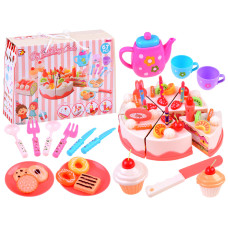 Detská krájacia torta Inlea4Fun DIY BIRTHDAY CAKE so 67 doplnkami - 