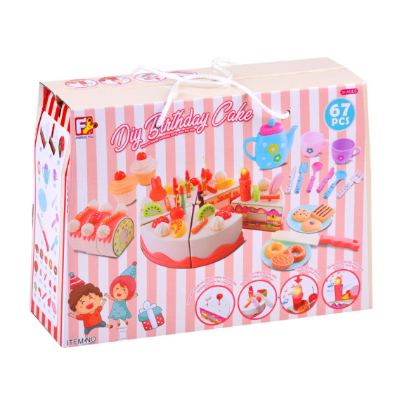 Tort pentru copii cu 67 de accesorii -  Inlea4Fun DIY BIRTHDAY CAKE