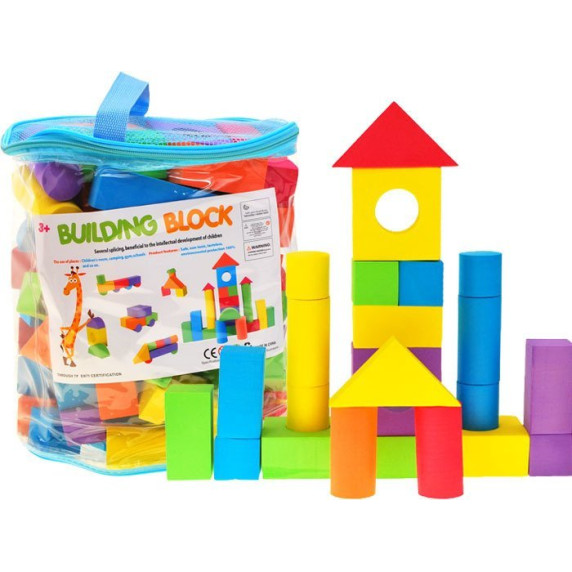 Cuburi colorate din spumă - 100 buc - Inlea4Fun BUILDING BLOCKS