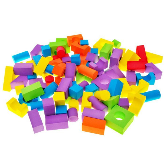 Cuburi colorate din spumă - 100 buc - Inlea4Fun BUILDING BLOCKS