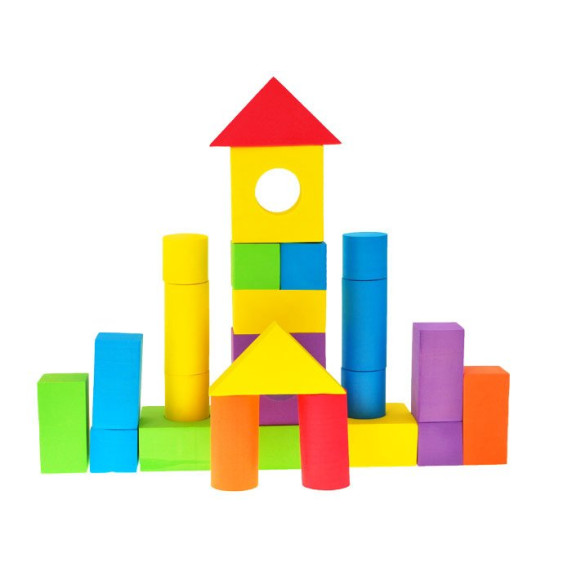 Cuburi colorate din spumă - 100 buc - Inlea4Fun BUILDING BLOCKS