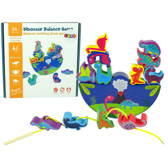 Drevená balančná hra Dinosaurus Inlea4Fun BALANCE GAME