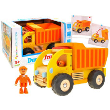 Detský sklápač drevený Inlea4Fun DUMP TRUCK - oranžový - 