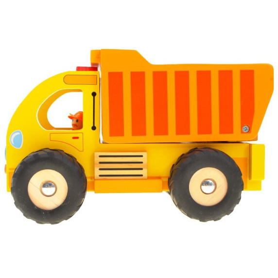 Detský sklápač drevený Inlea4Fun DUMP TRUCK - oranžový
