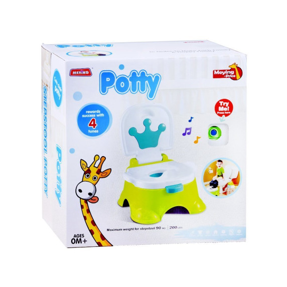 Trón formájú interaktív herceges gyerek bili Inlea4Fun POTTY - zöld