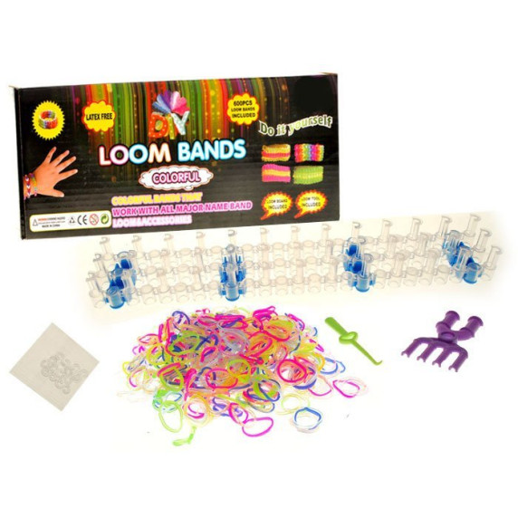 Set pentru confecționarea brățărilor - 600 buc - Inlea4fun Loom Band 