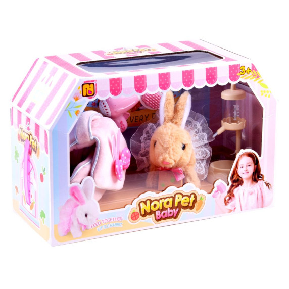 Interaktív nyuszi táskával Inlea4Fun NORA PET BABY