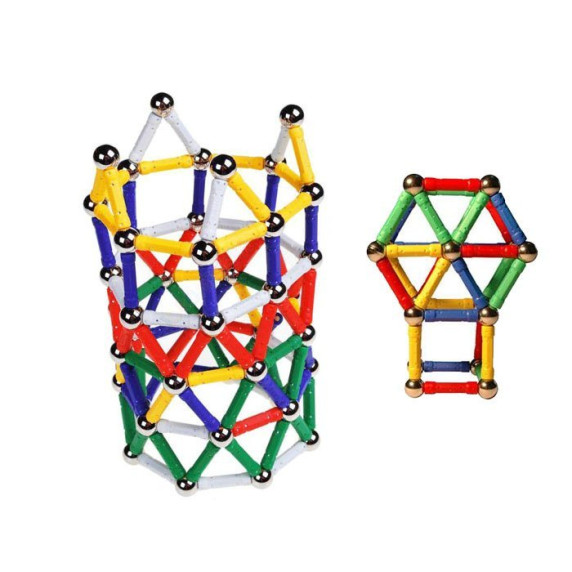 Jucărie de construcție magnetică - 60 piese - Inlea4Fun MAGNASTIX ZA0655 