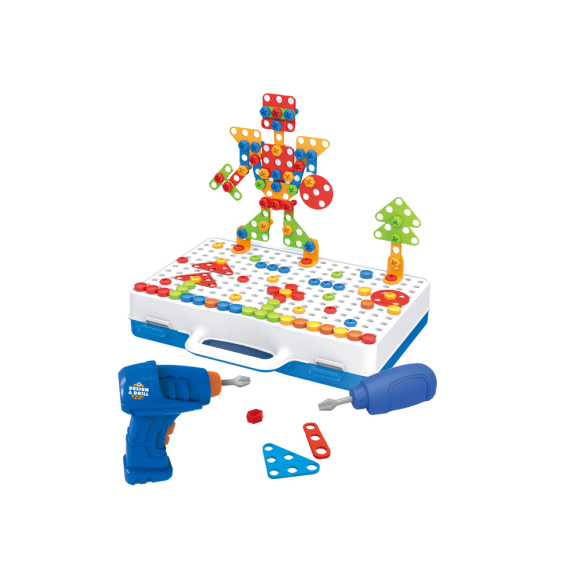Kreatívna stavebnica so skrutkovačom Inlea4Fun DESIGN & DRILL