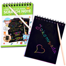 Caiet răzuibil curcubeu 10 pagini - Inlea4Fun SCRATCH NOTE - verde - 