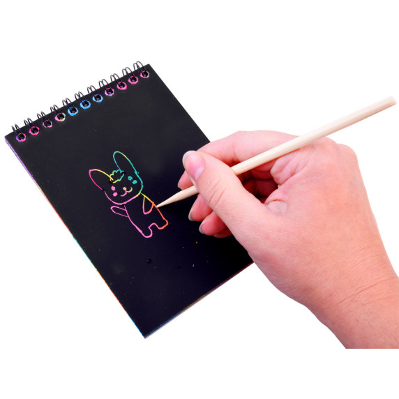 Caiet răzuibil curcubeu 10 pagini - Inlea4Fun SCRATCH NOTE - verde