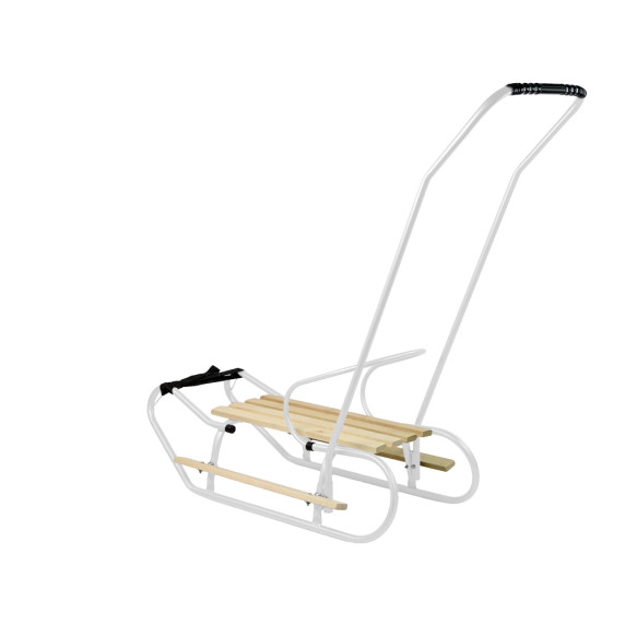 Fém szánkó 83 cm tolókarral LEAN SPORT - Fehér