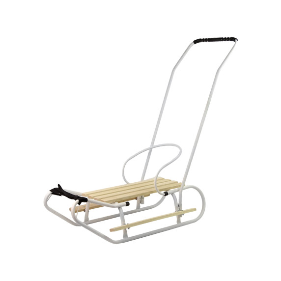 Fém szánkó 83 cm tolókarral LEAN SPORT - Fehér