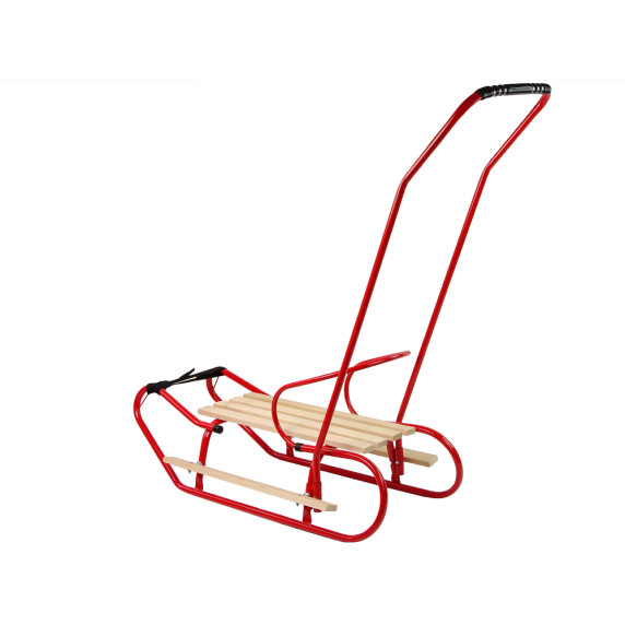 Fém szánkó 83 cm tolókarral LEAN SPORT - Piros