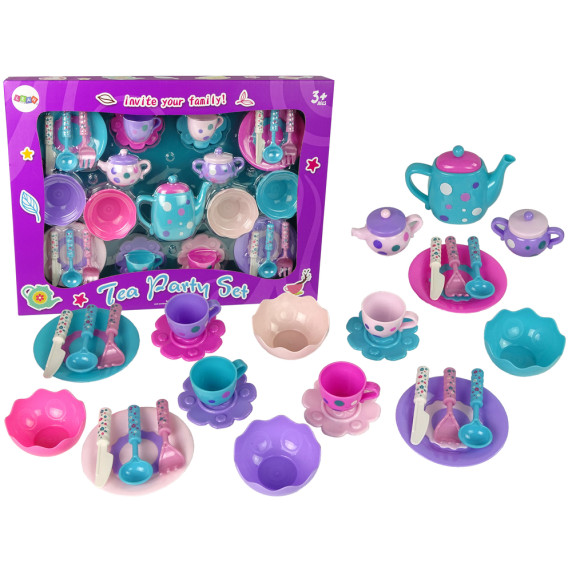  Set de ceai pentru copii  Inlea4Fun TEA PARTY SET - mov/albastru