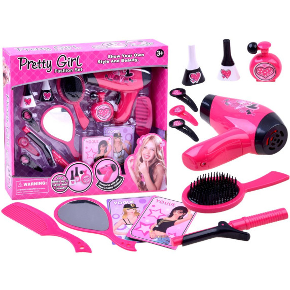 Fodrász készlet hajszárítóval Inlea4Fun PRETTY GIRL