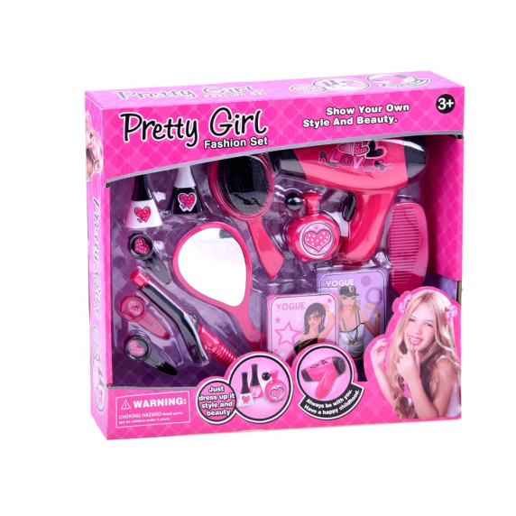 Fodrász készlet hajszárítóval Inlea4Fun PRETTY GIRL