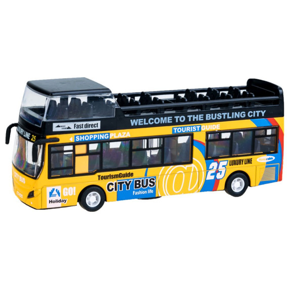 Játék autóbusz Inlea4Fun DIE CAST - Sárga