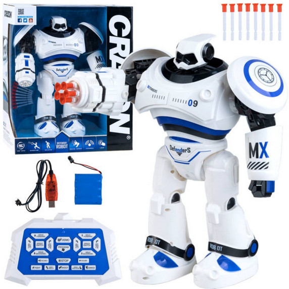 RC Robot na diaľkové ovládanie 33 cm Inlea4Fun DefenderS - modrý