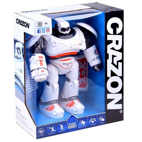 Távirányítós harci robot 33 cm Inlea4Fun RC DefenderS Robot - oranžový