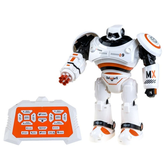 Távirányítós harci robot 33 cm Inlea4Fun RC DefenderS Robot - oranžový